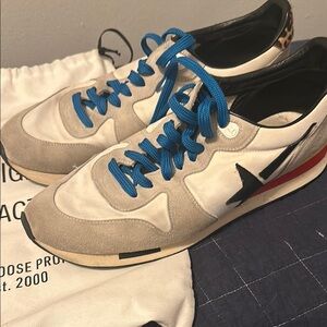 Golden Goose White and Blue Men's Sneakers